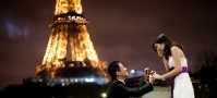 Proposing at the Eiffel Tower, Paris, France