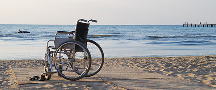 Wheelchair on a beach