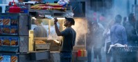 Street food stall in New York travel