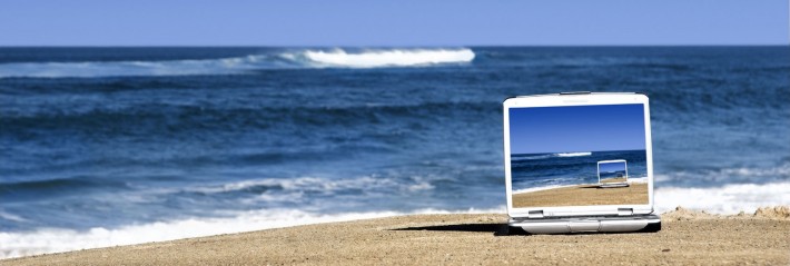 Laptop on  Beach