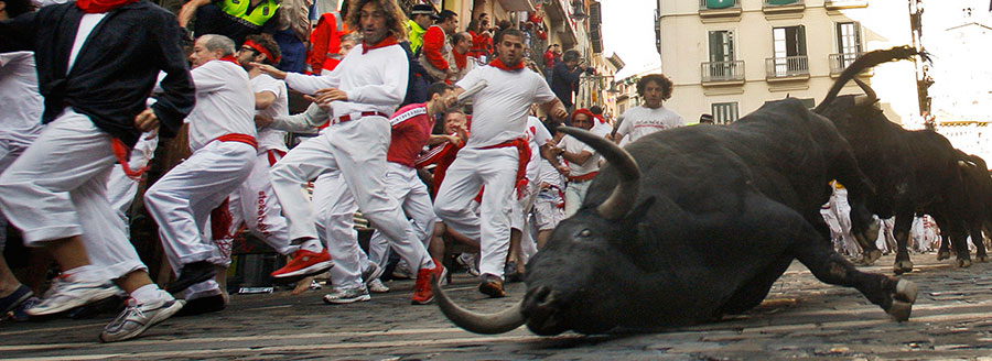 Running With The Bulls in Spain