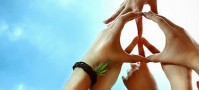Group peace sign